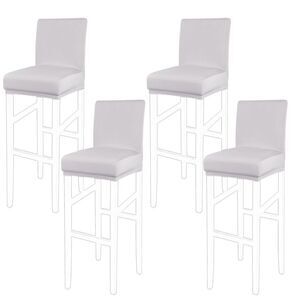 Stretch Bar Stool Covers Pub Counter Height Side Chair Silver Grey 4pcs